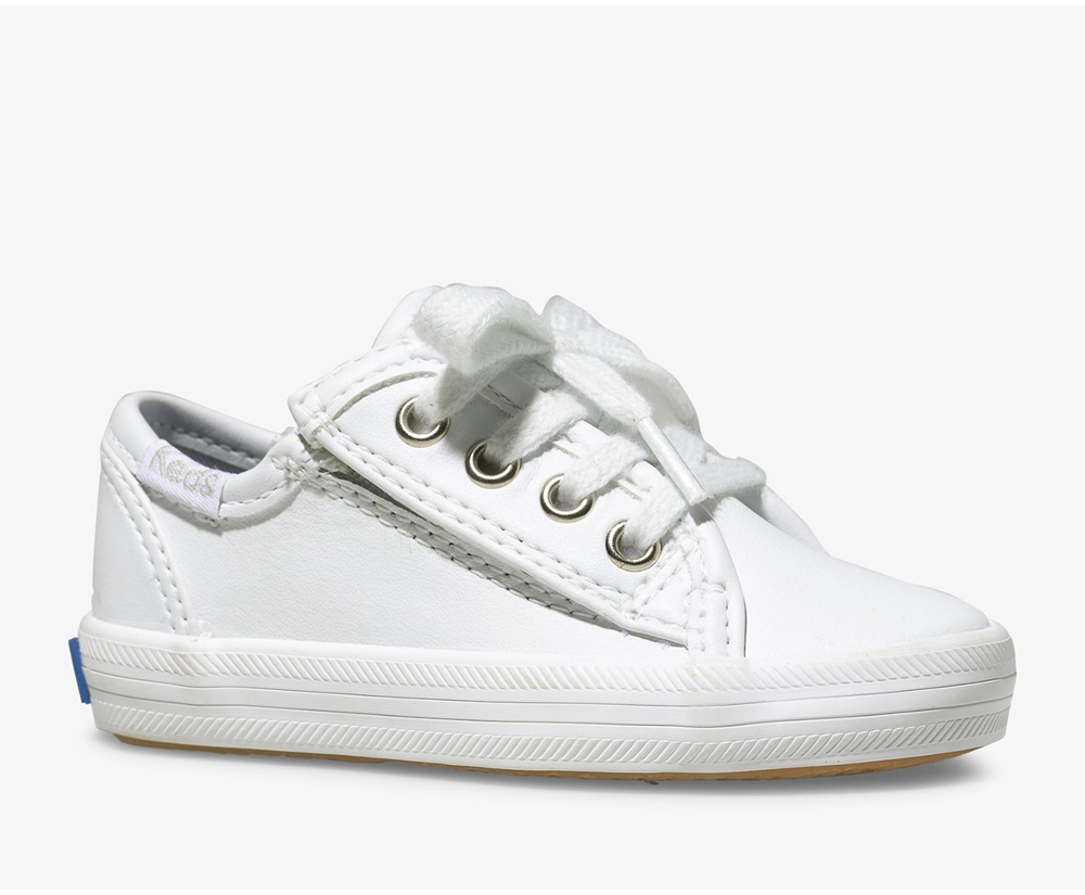 Keds Sneakers White - Kickstart Jr. Leather - Kids NVEQKY-306